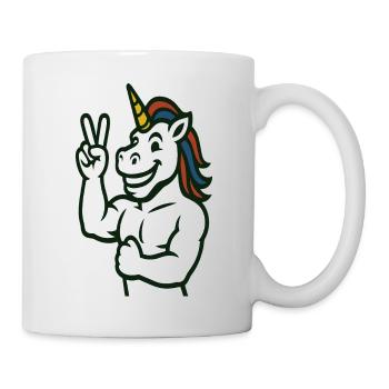 Unicorn Peace Sign Illustration - Mug - white - Right