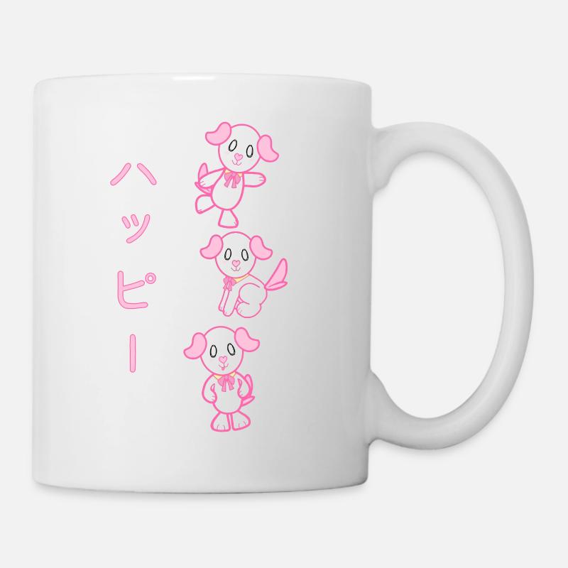 KawaiiDOGGOS - Imprimé « Happy » de Luv - Mug blanc - blanc