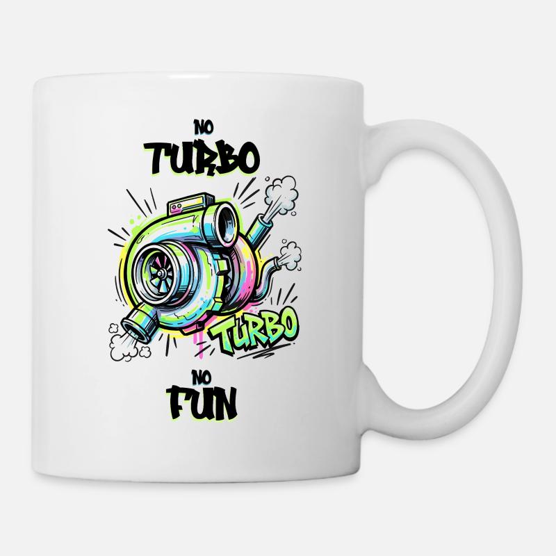 No Turbo No Fun - Tasse - Weiß