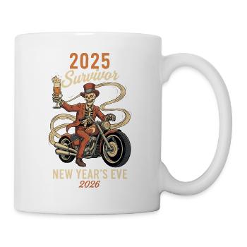 Silvester 2025 Survivor Silvester 2026 - Tasse - Weiß - Rechts