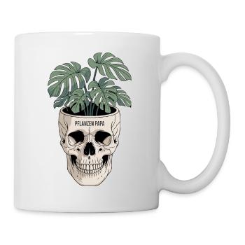 Pflanzen Papa Schädel Pflanze Papa Deutsches Monstera Geschenk - Tasse - Weiß - Rechts