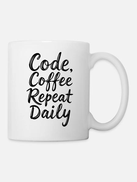 Code Sleep Debug Repeat Programmer Shirt - Mug blanc - blanc