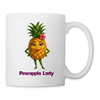 Ananas Lady Cartoon - Tasse - Weiß - Rechts