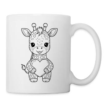 Giraffe with heart – cute animal motif - Mug - white - Right