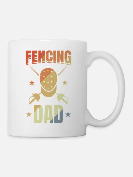 Lustiger Fecht Vater - Tasse - Weiß
