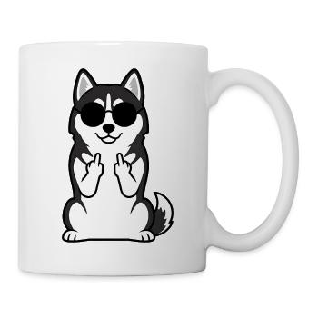 Husky mit Sonnenbrillen Icon - Tasse - Weiß - Rechts