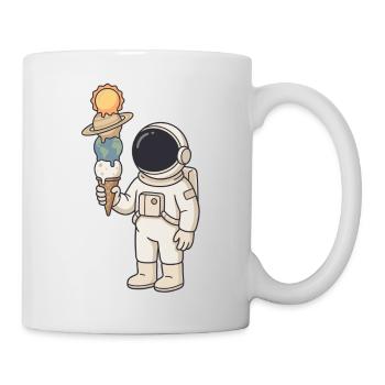 Astronaut mit Planeten-Eis - Cooles Weltraum - Mug - white - Right