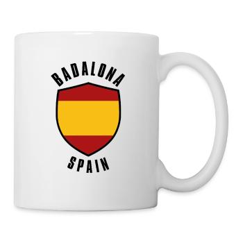 Spanish flag shield in red-yellow color palette - Mug - white - Right