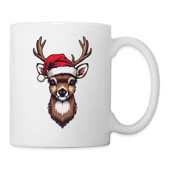 Rentier Santa Hut Motiv - Tasse - Weiß - Rechts