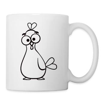 Odd Cartoon Chicken Illustration - Mug - white - Right
