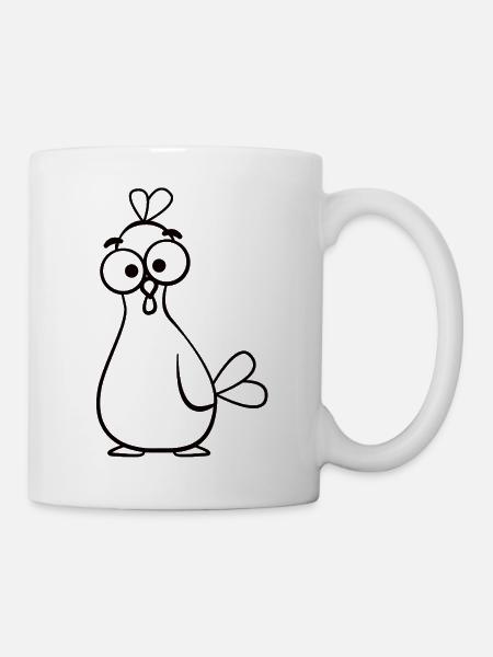 Illustration de poulet de dessin animé Odd - Mug blanc - blanc
