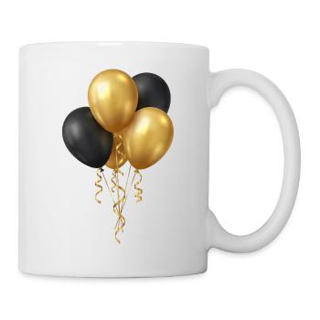 Ballons Or Noir - Fête Élémen d’anniversaire - Mug blanc - blanc - Droite