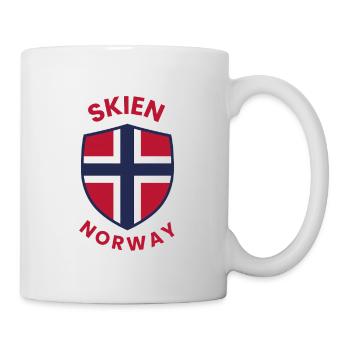 Skien-Norwegen-Schild mit norwegischer Flagge - Tasse - Weiß - Rechts