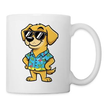 Sonnenhund Hawaii Shirt Geburtstag Kinder - Tasse - Weiß - Rechts