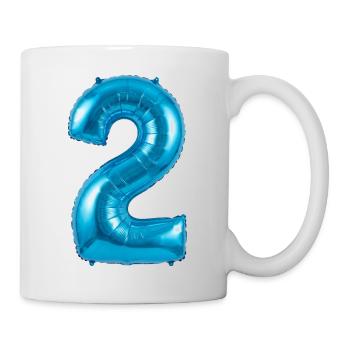 2. Geburtstag, zweiter Geburtstag  Ballon Helium - Tasse - Weiß - Rechts