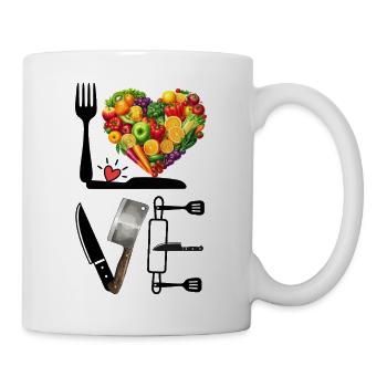 Cœur de fruit : Amour de cuisine en couleur - Mug blanc - blanc - Droite