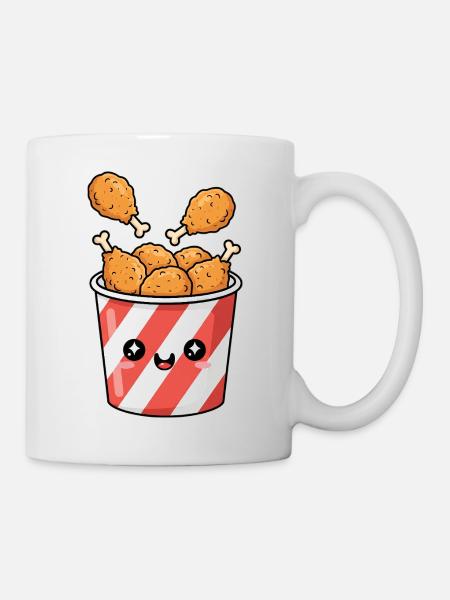 Kawaii Fried Chicken Bucket - Mug - white
