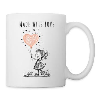 Made with Love – Hand-Drawn Heart - Mug - white - Right