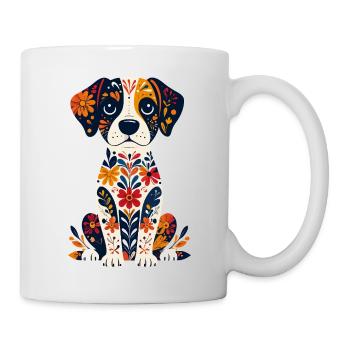 Flower Dog Cute Little Dog Dog Design - Mug - white - Right