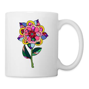 Fleur - Mug blanc - blanc - Droite