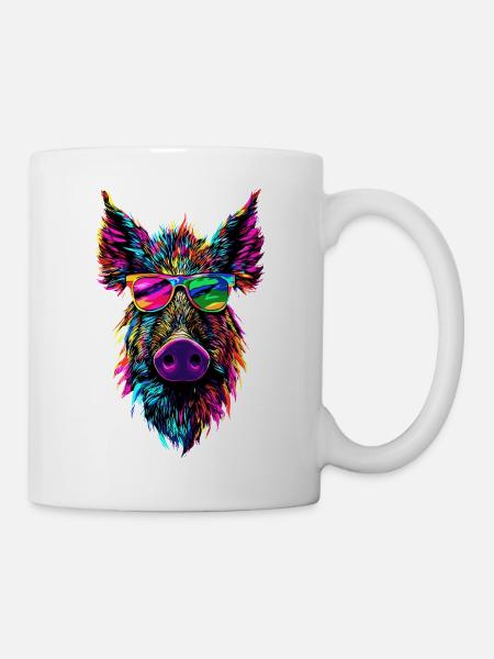 Wildschwein Schwarzwild Wildschweine Schwein Jäger - Tasse - Weiß