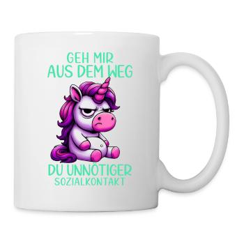 Écarte-toi de mon chemin, contact social inutile - Mug blanc - blanc - Droite