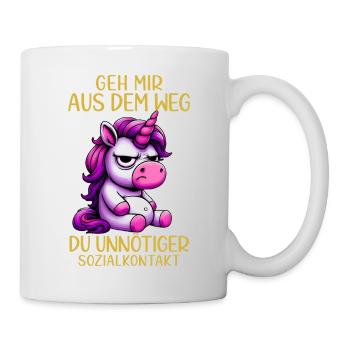 Écarte-toi de mon chemin, contact social inutile - Mug blanc - blanc - Droite
