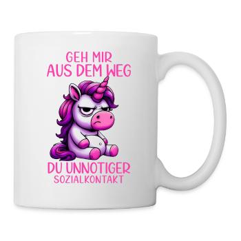 Écarte-toi de mon chemin, contact social inutile - Mug blanc - blanc - Droite