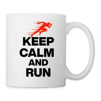 RESTE CALME ET COURS ! MARATHON DE COURSE À JOGGING, CADEAU - Mug blanc - blanc - Droite