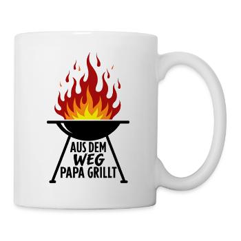 Grillen Grillsaison Papa Am Grill Papa Grillt - Tasse - Weiß - Rechts