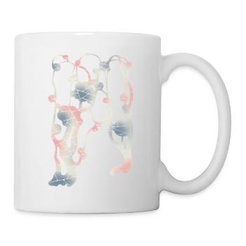 Pflaumenblüten-Mosaikmuster – Pflanze | Pastell- - Tasse - Weiß - Rechts