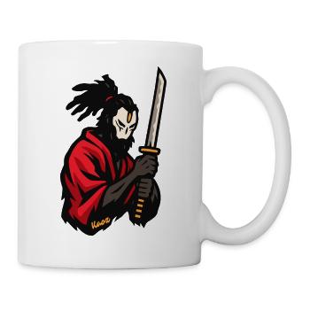 Roter Mantel Ninja Katana - Tasse - Weiß - Rechts