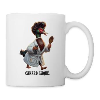 Canard en peignoir chic et miroir - Canard Laqué - Mug blanc - blanc - Droite