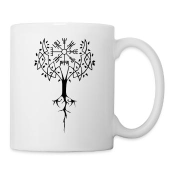 Arbre runique de vie (noir) - Mug blanc - blanc - Droite