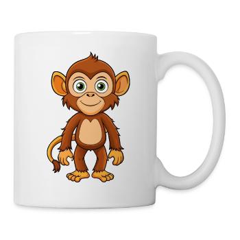 Affe - Tasse - Weiß - Rechts