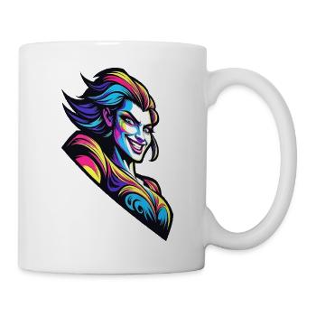 Portrait Pop Art de la Diva Néon - Mug blanc - blanc - Droite