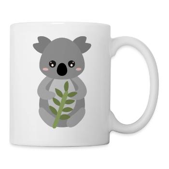 Koala à l’étreinte de feuille - Mug blanc - blanc - Droite