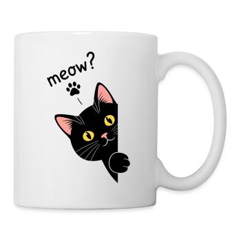 Curious black cat on the edge of Meow! - Black Ca - Mug - white - Right