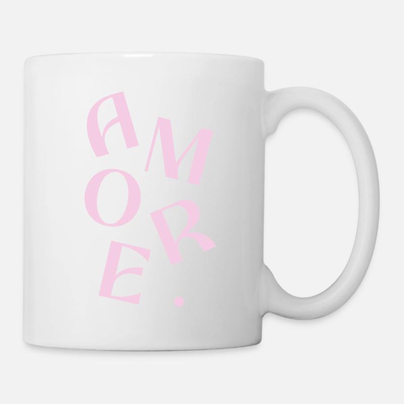 Conception de texte Pink Amore - Mug blanc - blanc