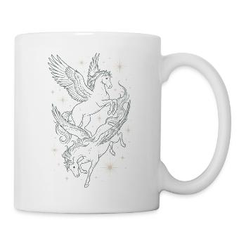 Deux pégases célestes dans les étoiles - Mug blanc - blanc - Droite