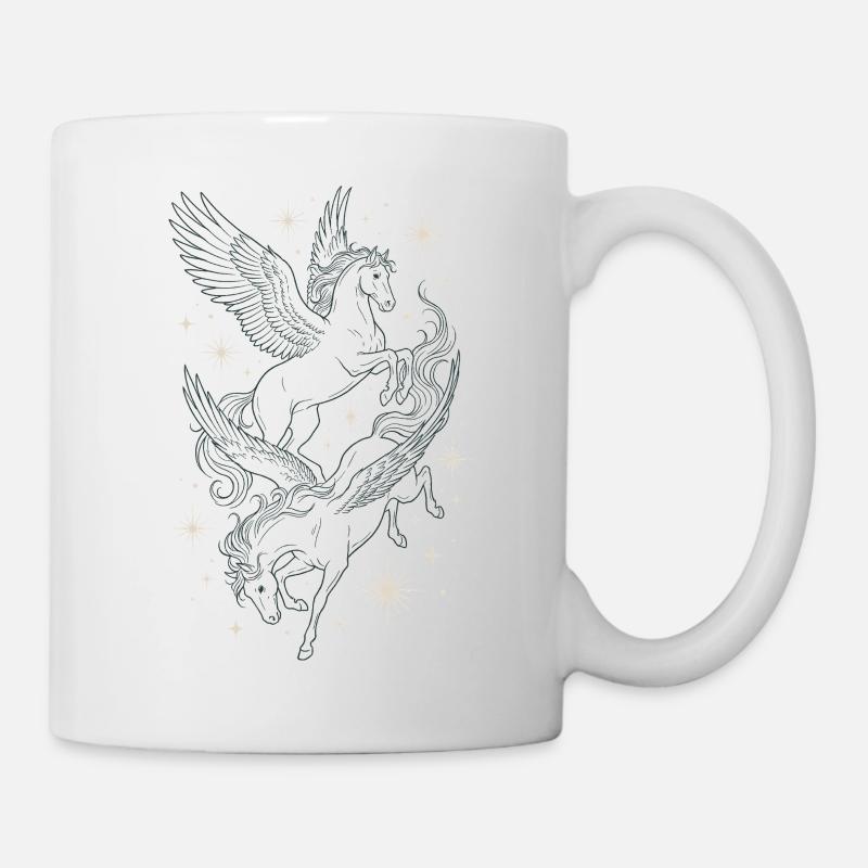 Two celestial pegasus in stars - Mug - white