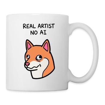 Echter Künstler, nicht KI-generiert – Lustiger Shiba-Hund - Tasse - Weiß - Rechts