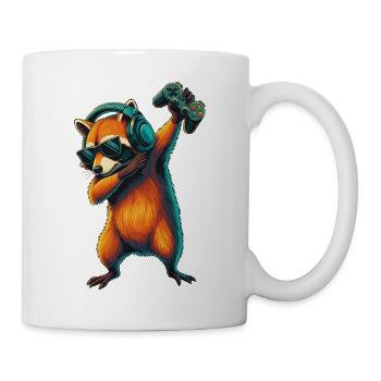 Gamer Waschbär Trash Panda Videospiele Kunst - Tasse - Weiß - Rechts
