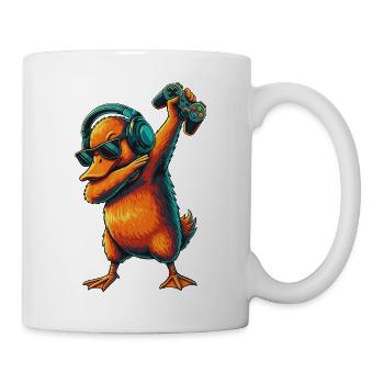 Gamer Duck Vogel spielt Videospiele Kunst - Tasse - Weiß - Rechts
