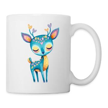 Bunter Herzhirsch Traum - Tasse - Weiß - Rechts