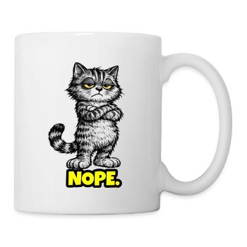Nope. – Grumpy Katze (Chef Vibes) - Tasse - Weiß - Rechts