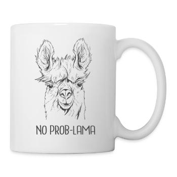 No Prob-Lama – Cooles Alpaka Lustiger Spruch - Tasse - Weiß - Rechts