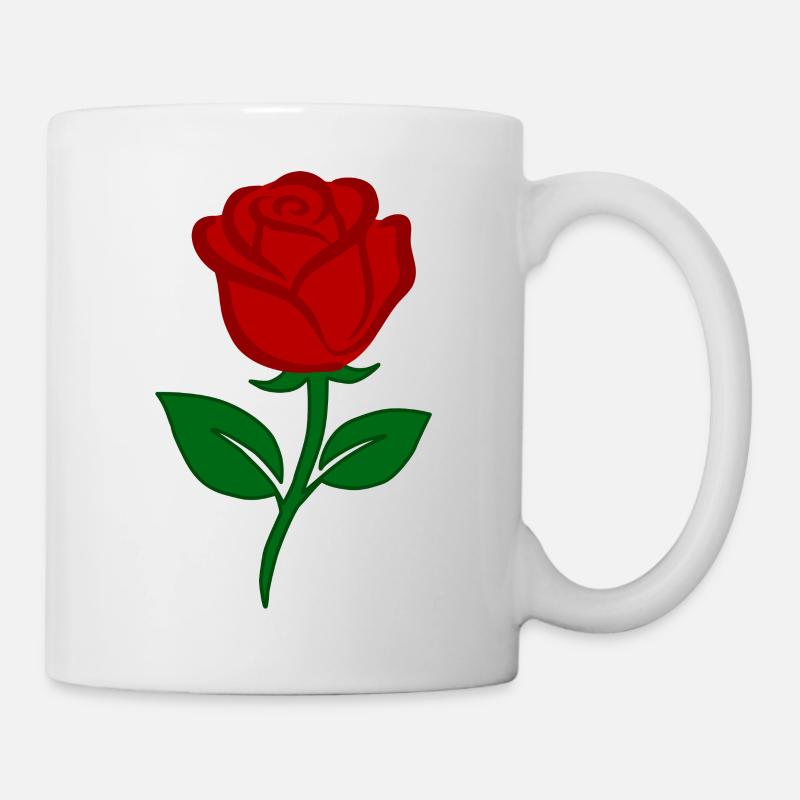 Rote Rose - Tasse - Weiß
