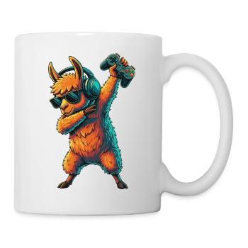 Gamer Llama Alpaga jouant à des jeux vidéo Art - Mug blanc - blanc - Droite