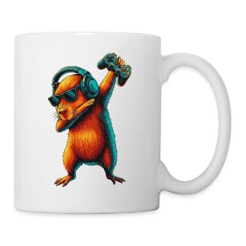 Gamer Capybara rongeur jouant à des jeux vidéo Art - Mug blanc - blanc - Droite
